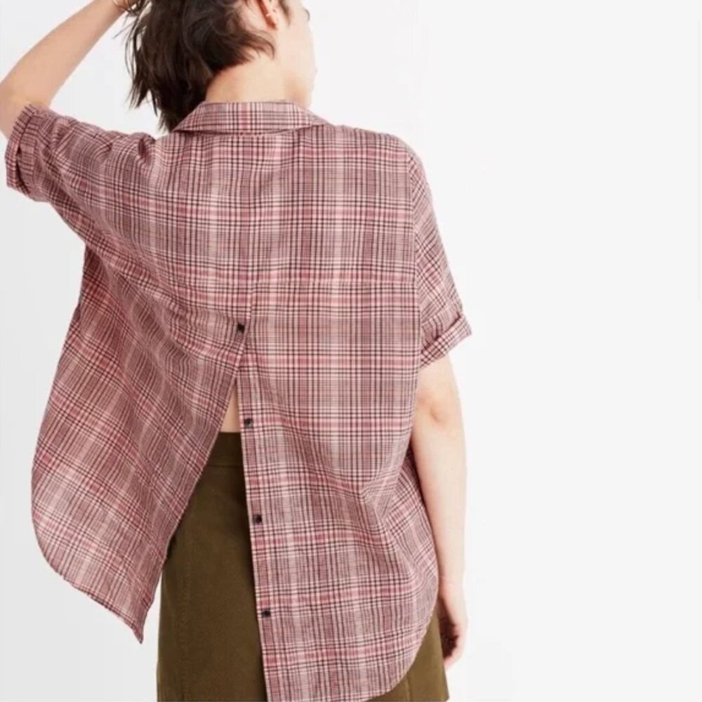 Madewell Courier Button-Back Shirt in Hartley Plaid Size XS